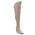 Courtneyy - Beige Vegan Patent - Street Sole - Thigh Variant Four