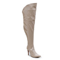Courtneyy - Beige Vegan Patent - Street Sole - Thigh Variant Six