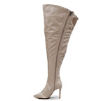 Courtneyy - Beige Vegan Patent - Street Sole - Thigh Variant Six
