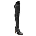 Courtneyy - Black Vegan Patent - Street Sole - Thigh Variant Zero