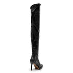 Courtneyy - Black Vegan Patent - Street Sole - Thigh Variant Zero