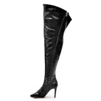 Courtneyy - Black Vegan Patent - Street Sole - Thigh Variant Four