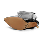 Courtneyy - Black Vegan Patent - Street Sole - Thigh Variant Six