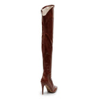 Courtneyy - Brown Vegan Patent - Street Sole - Thigh Variant Zero
