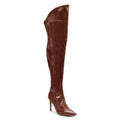 Courtneyy - Brown Vegan Patent - Street Sole - Thigh Variant Three