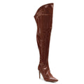 Courtneyy - Brown Vegan Patent - Street Sole - Thigh Variant Four