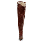 Courtneyy - Brown Vegan Patent - Street Sole - Thigh Variant Five