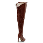 Courtneyy - Brown Vegan Patent - Street Sole - Thigh Variant Five