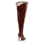 Courtneyy - Brown Vegan Patent - Street Sole - Thigh Variant Six