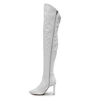 Courtneyy - White Wet Look - Street Sole - Thigh Variant Zero
