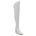 Courtneyy - White Wet Look - Street Sole - Thigh Variant One