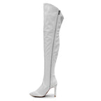 Courtneyy - White Wet Look - Street Sole - Thigh Variant One