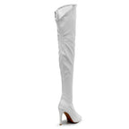 Courtneyy - White Wet Look - Street Sole - Thigh Variant One