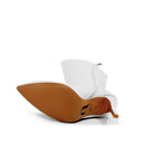 Courtneyy - White Wet Look - Street Sole - Thigh Variant Two