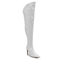 Courtneyy - White Wet Look - Street Sole - Thigh Variant Three