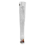 Courtneyy - White Wet Look - Street Sole - Thigh Variant Three