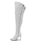 Courtneyy - White Wet Look - Street Sole - Thigh Variant Four