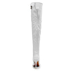 Courtneyy - White Wet Look - Street Sole - Thigh Variant Four