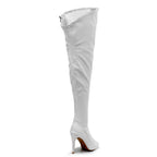 Courtneyy - White Wet Look - Street Sole - Thigh Variant Four