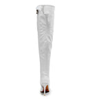 Courtneyy - White Wet Look - Street Sole - Thigh Variant Five