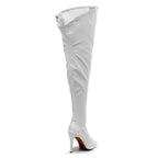 Courtneyy - White Wet Look - Street Sole - Thigh Variant Five