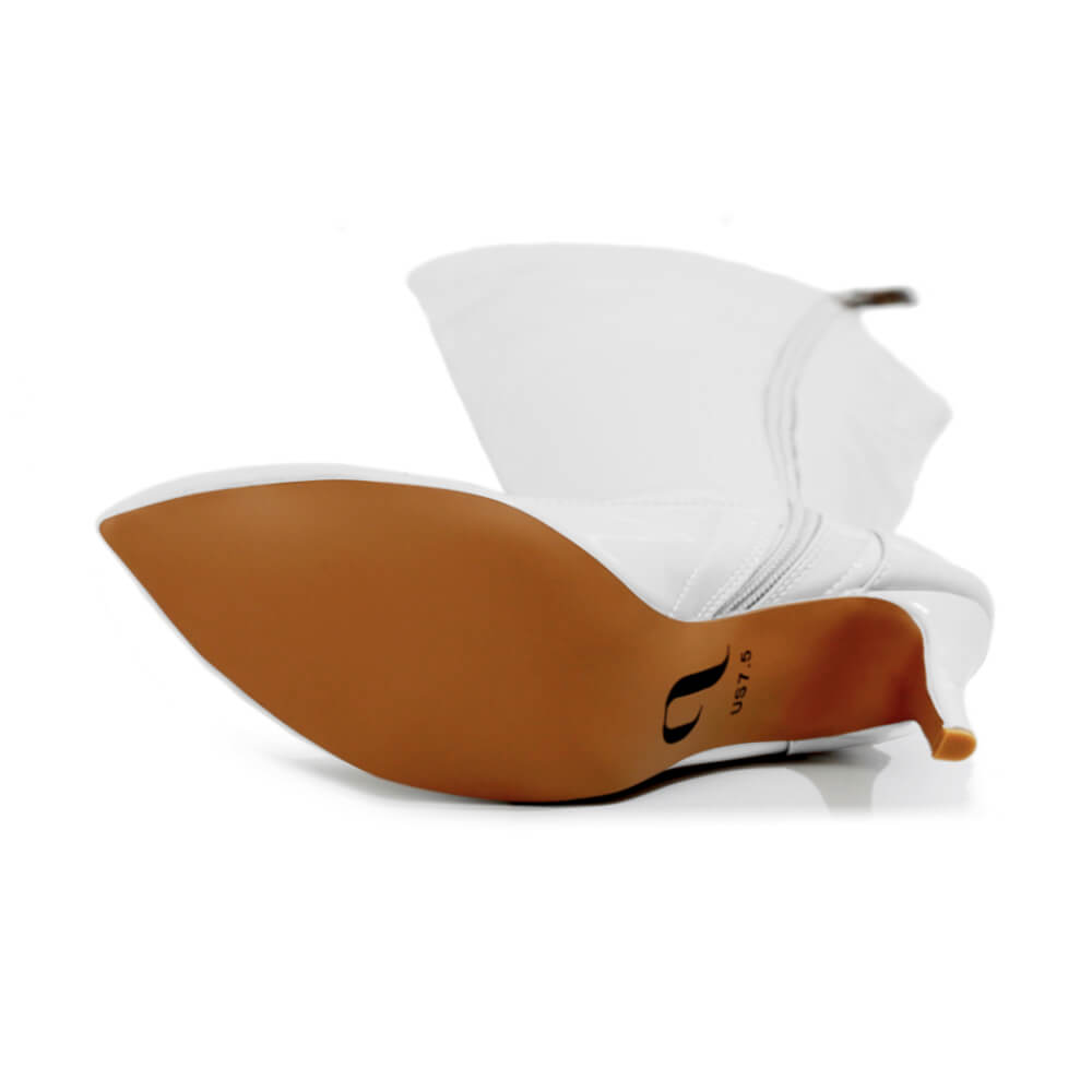 Courtneyy - White Wet Look - Street Sole - Thigh Variant Five