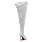 Courtneyy - White Wet Look - Street Sole - Thigh Variant Six