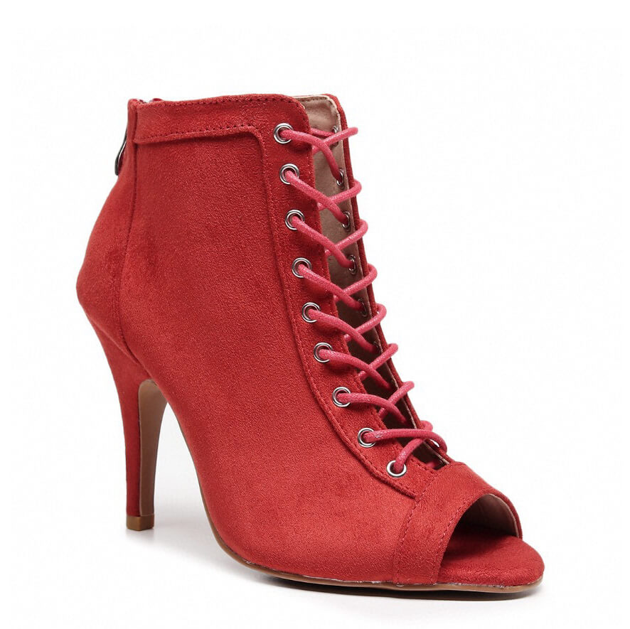 Dilynn Coupe large - Daim végétalien rouge - Semelle Street