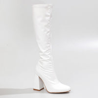 La Gogo Calf Boot - White Wet Look - Street Sole