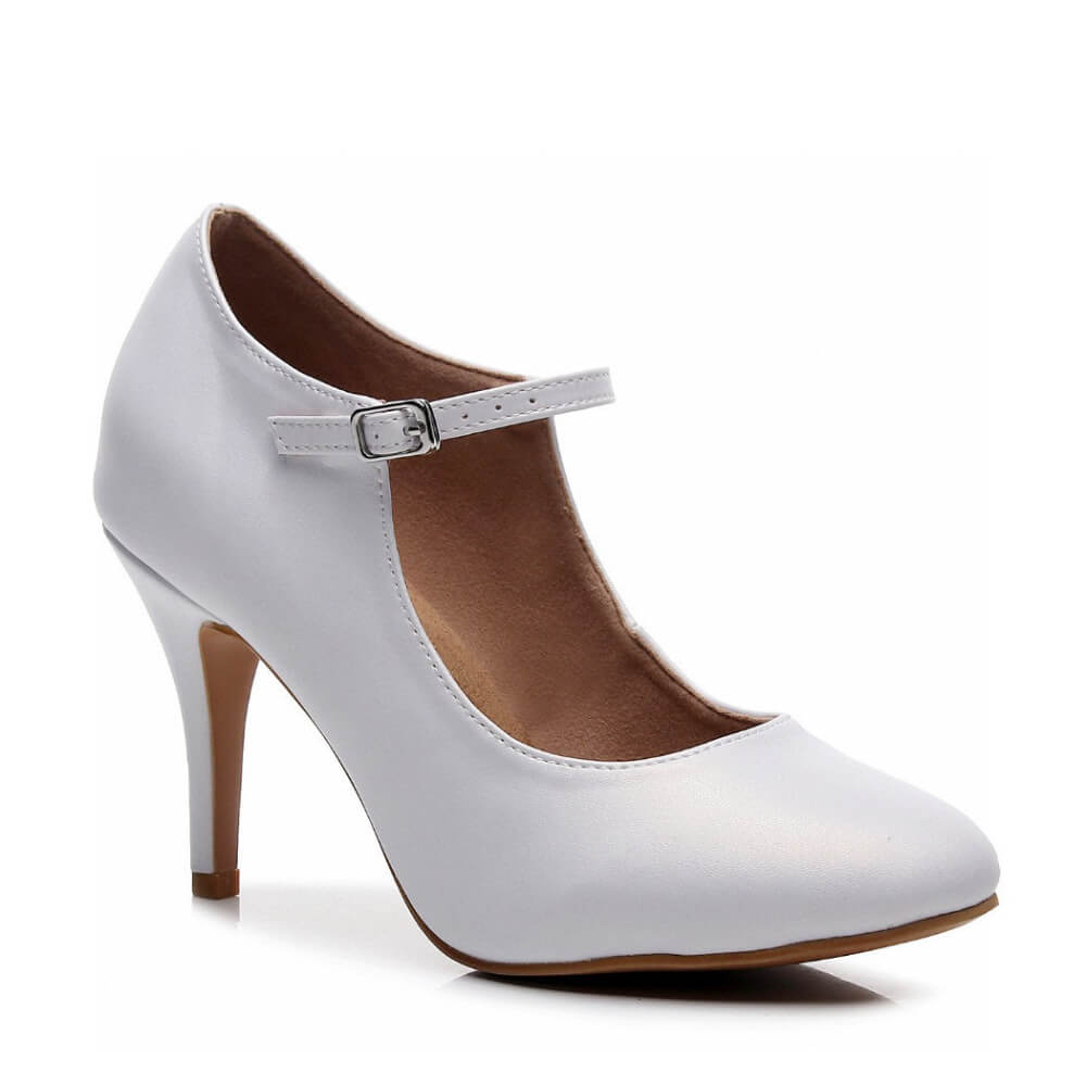 Jocelynn - White Vegan Leather - Street Sole