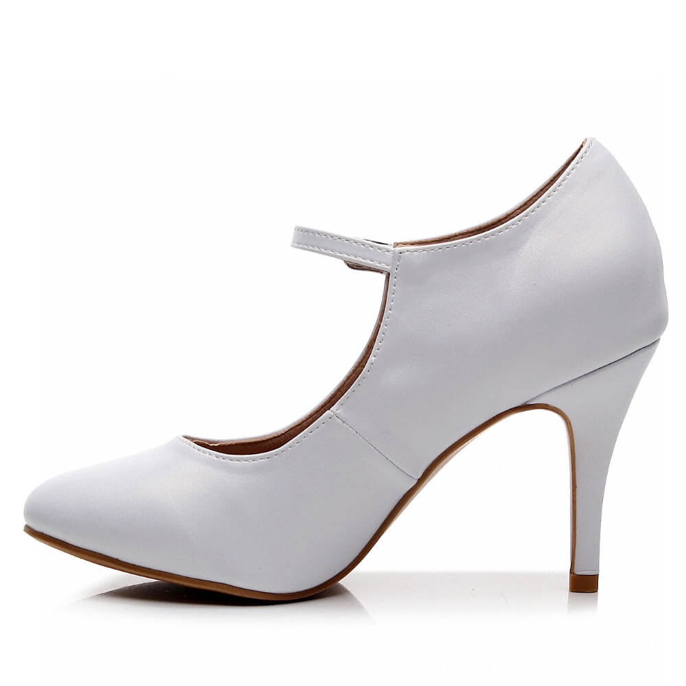 Jocelynn - White Vegan Leather - Street Sole