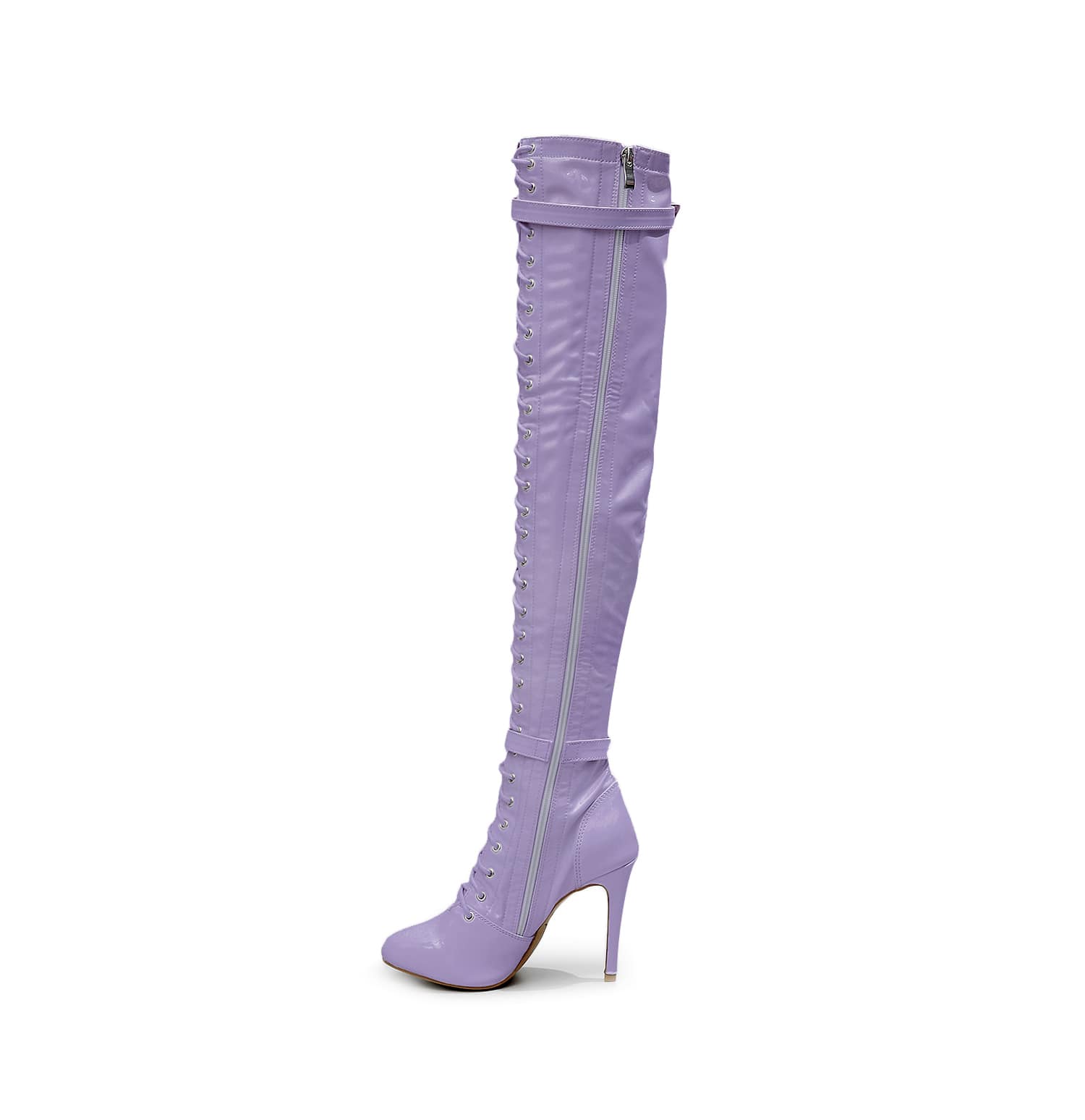 Omani Size Inclusive - Lavender Vegan Patent - Street Sole - Thigh Variant Zero