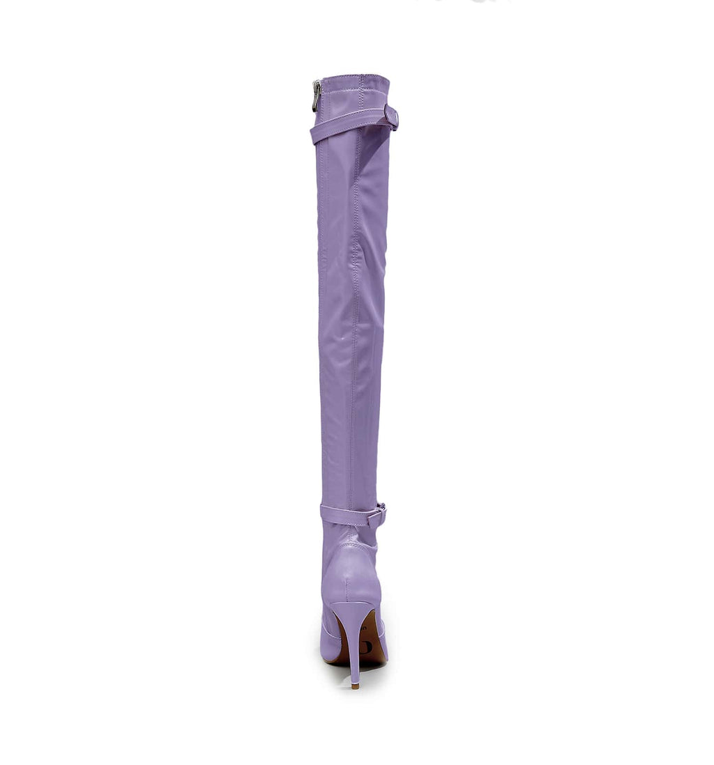 Omani Size Inclusive - Lavender Vegan Patent - Street Sole - Thigh Variant Zero