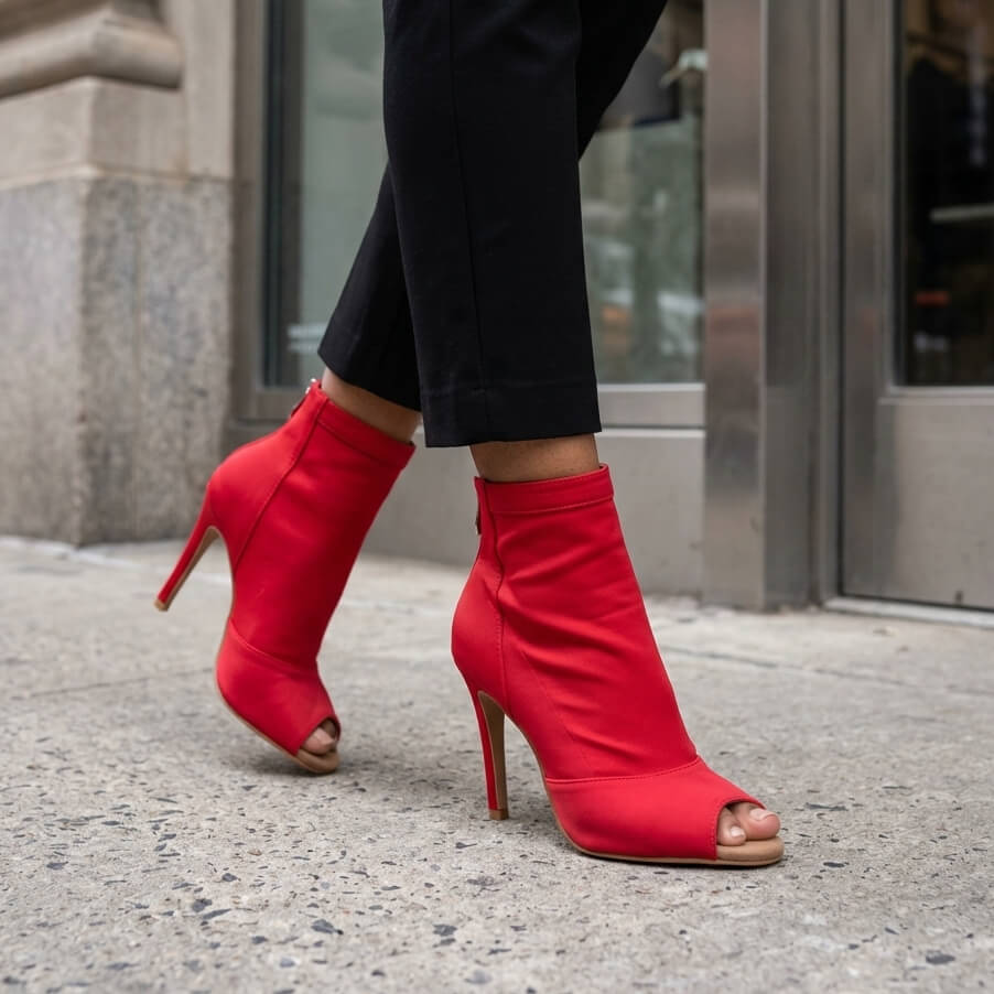 Mina - Lycra rouge - Semelle de rue