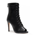 Moment - Black Vegan Leather - Suede Sole - Dance Floor Only