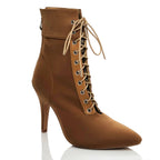 Naeema - Dark Tan Lycra - Suede Sole - Dance Floor Only
