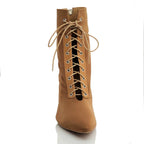 Naeema - Dark Tan Lycra - Suede Sole - Dance Floor Only