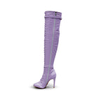 Omani Size Inclusive - Lavender Vegan Patent - Street Sole - Thigh Variant One