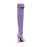 Omani Size Inclusive - Lavender Vegan Patent - Street Sole - Thigh Variant One