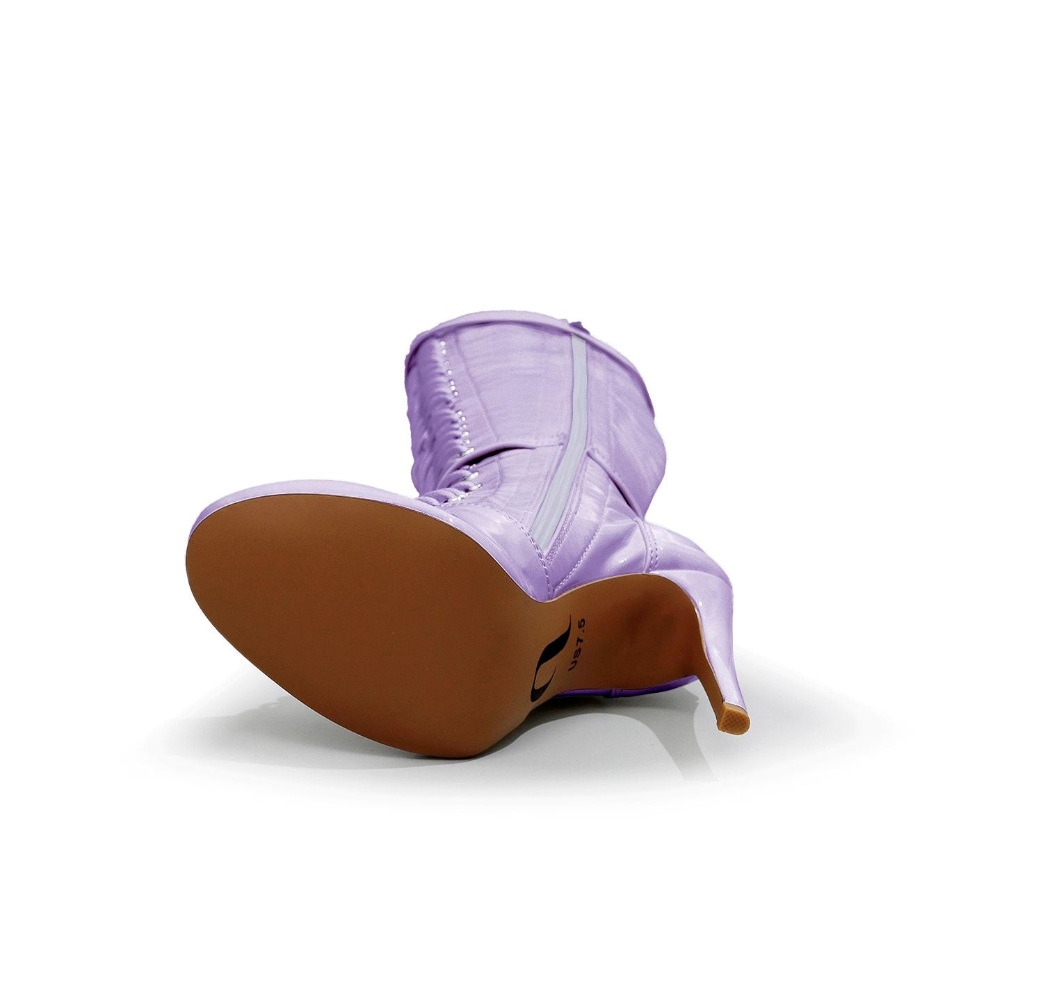 Omani Size Inclusive - Lavender Vegan Patent - Street Sole - Thigh Variant One