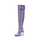 Omani Size Inclusive - Lavender Vegan Patent - Street Sole - Thigh Variant Two