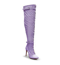 Omani Size Inclusive - Lavender Vegan Patent - Street Sole - Thigh Variant Three