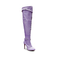 Omani Size Inclusive - Lavender Vegan Patent - Street Sole - Thigh Variant Four