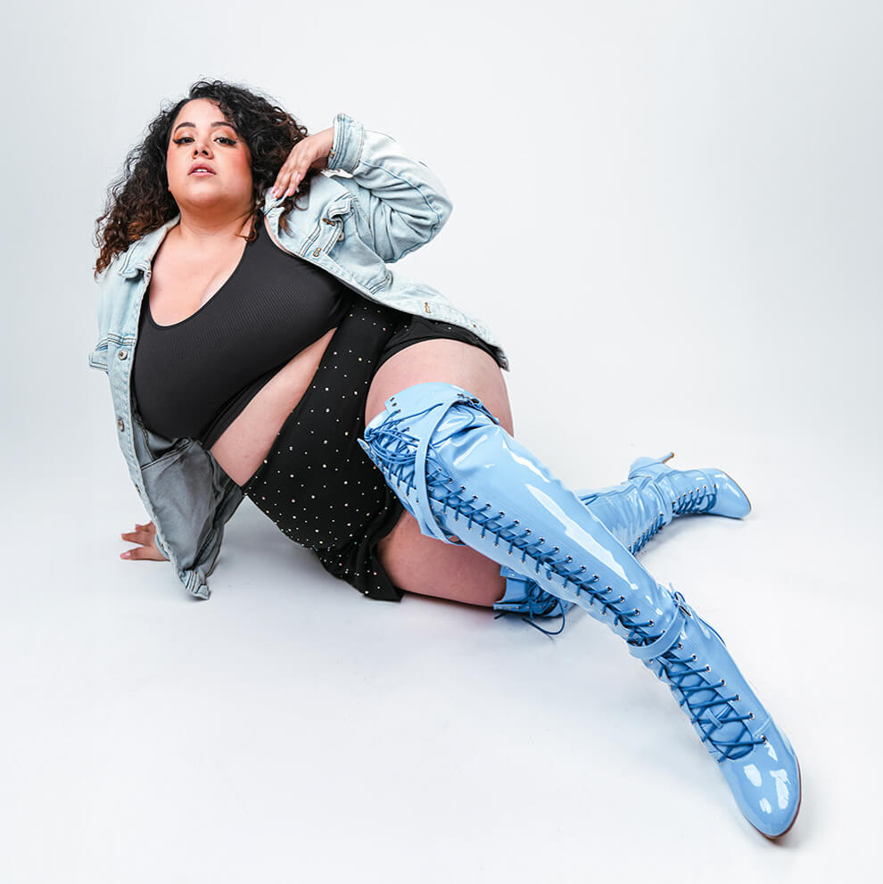 Omani Size Inclusive - Periwinkle - Street Sole - Thigh Variant Five