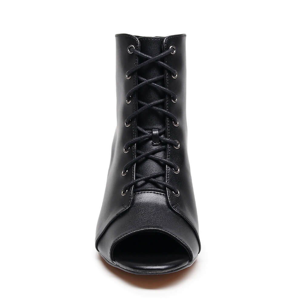 Parker Wide Fit - Black Vegan Leather - Street Sole