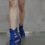 Lowen - Blue Suede Navy Patent - Street Sole