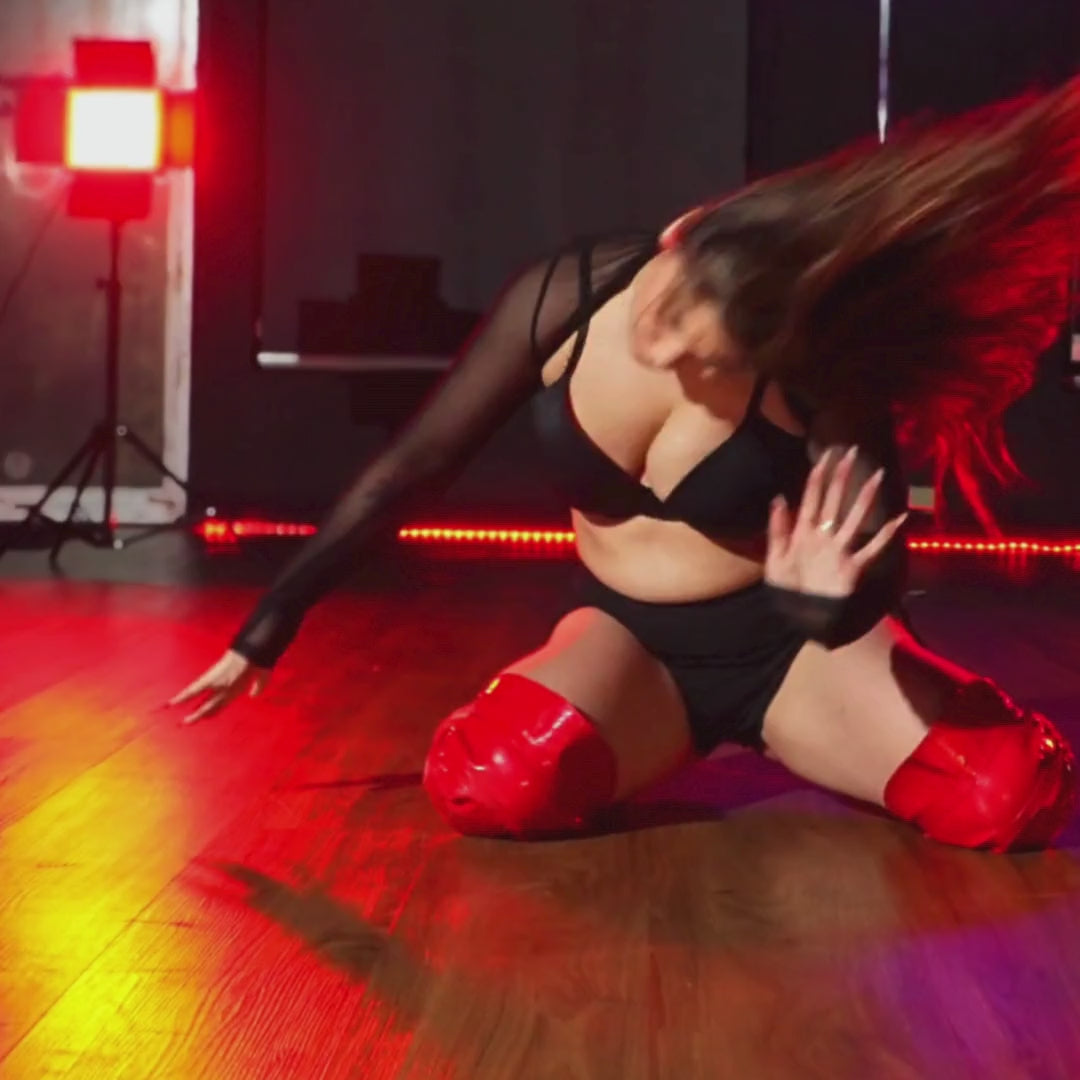 Thick Skin - Red Vegan Patent - Street Sole