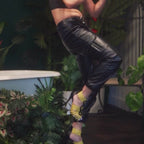 Tiyana - Black and Yellow Vegan Leather - Street Sole