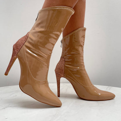 Savage Ankle - Chai Vegan Patent - Suede Sole