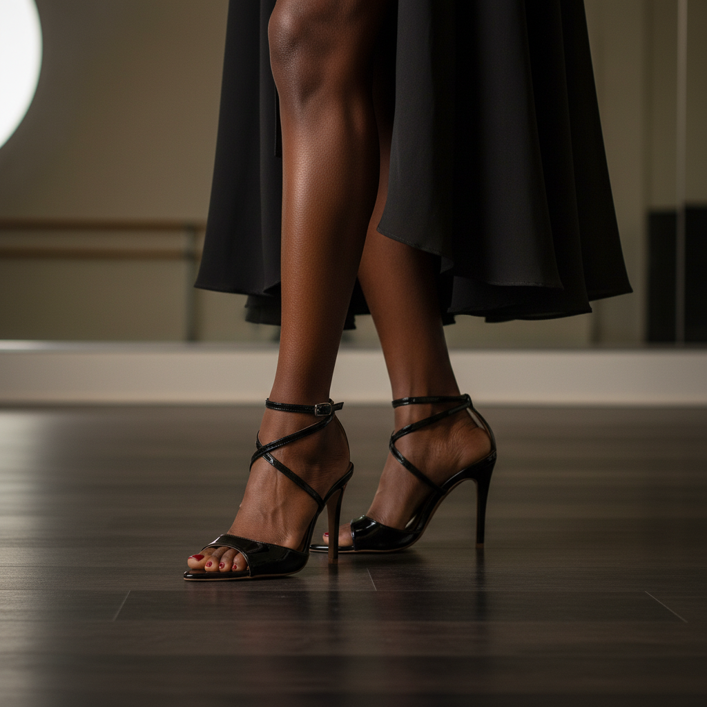 Lifestyle photo of Daneah - Black Vegan Patent - Street Sole